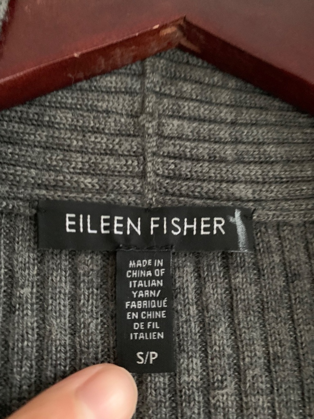 Eileen Fisher Merino Wool Open Front Cardigan Size S in Gray - Picture 3 of 8